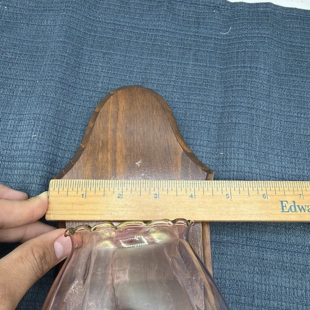 Vtg Harvest Gold Tulip Sconces Wood